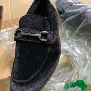 Steve Madden Crusader Black Suede Loafers with Metal Detail